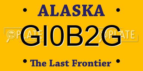 GI0B2G Alaska License Plate