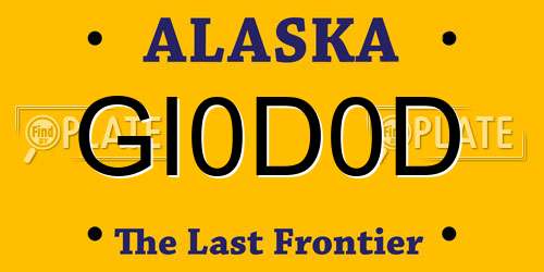 GI0D0D Alaska License Plate