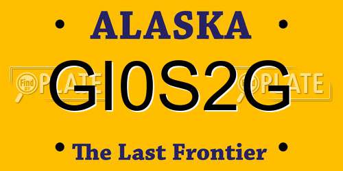 GI0S2G Alaska License Plate