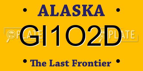 GI1O2D Alaska License Plate