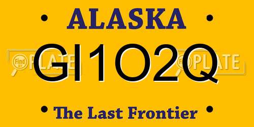 GI1O2Q Alaska License Plate