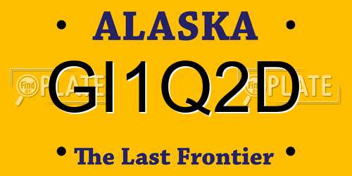 GI1Q2D Alaska License Plate