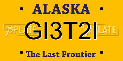 GI3T2I Alaska License Plate