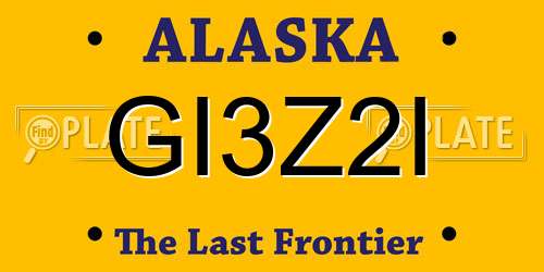 GI3Z2I Alaska License Plate