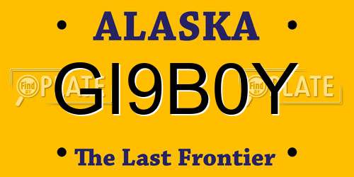 GI9B0Y Alaska License Plate