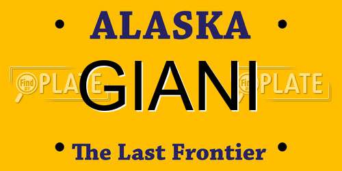 GIANI Alaska License Plate