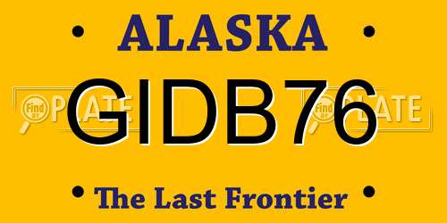 GIDB76 Alaska License Plate