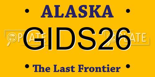 GIDS26 Alaska License Plate