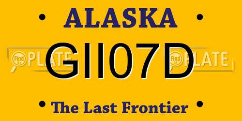 GII07D Alaska License Plate