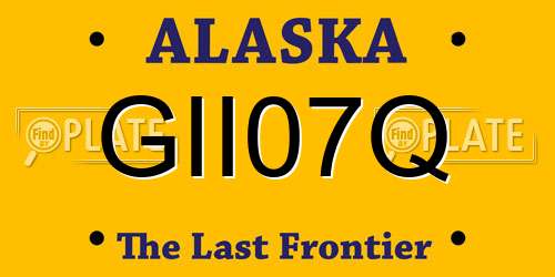 GII07Q Alaska License Plate