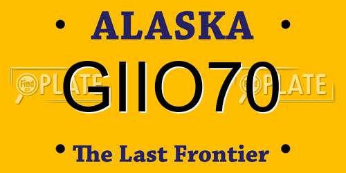 GIIO70 Alaska License Plate