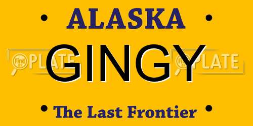 GINGY Alaska License Plate