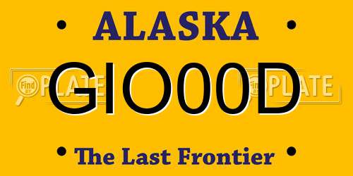 GIO00D Alaska License Plate