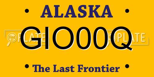 GIO00Q Alaska License Plate