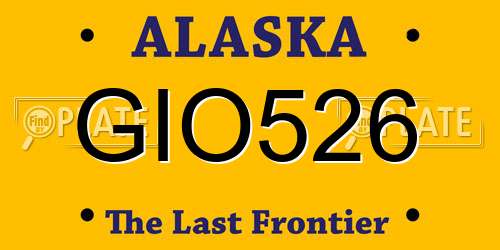 GIO526 Alaska License Plate