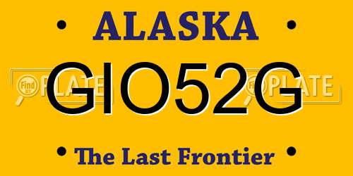 GIO52G Alaska License Plate
