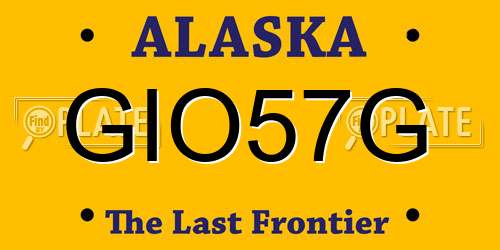 GIO57G Alaska License Plate