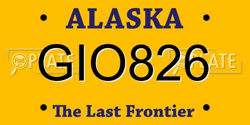 GIO826 Alaska License Plate