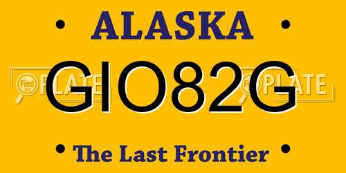 GIO82G Alaska License Plate