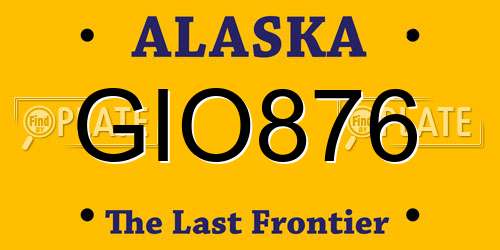 GIO876 Alaska License Plate