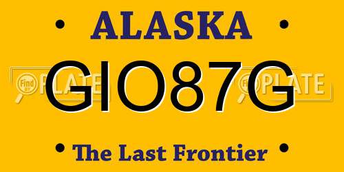 GIO87G Alaska License Plate