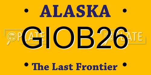 GIOB26 Alaska License Plate