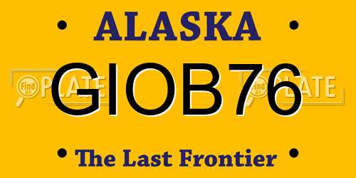 GIOB76 Alaska License Plate