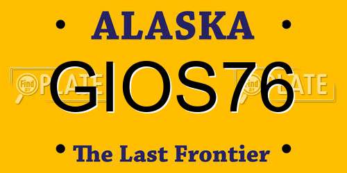 GIOS76 Alaska License Plate