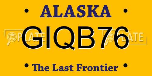 GIQB76 Alaska License Plate