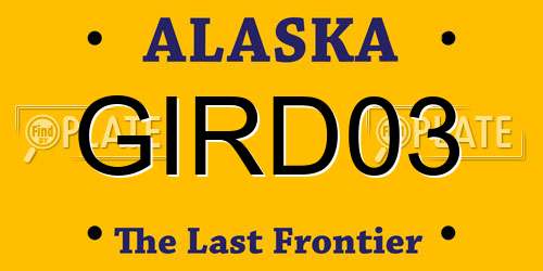 GIRD03 Alaska License Plate
