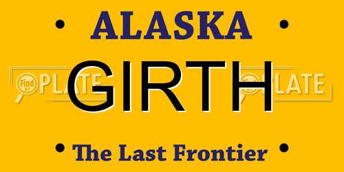 GIRTH Alaska License Plate
