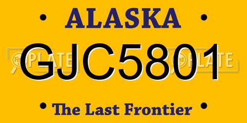 GJC5801 Alaska License Plate