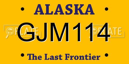 GJM114 Alaska License Plate
