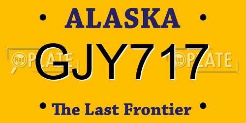 GJY717 Alaska License Plate