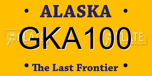 GKA100 Alaska License Plate