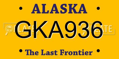 GKA936 Alaska License Plate