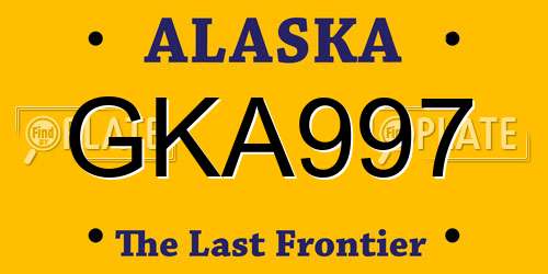 GKA997 Alaska License Plate