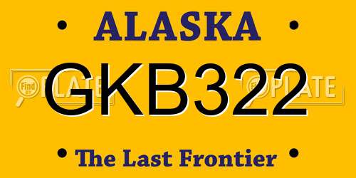 GKB322 Alaska License Plate