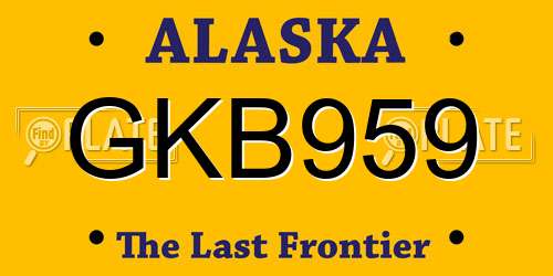 GKB959 Alaska License Plate