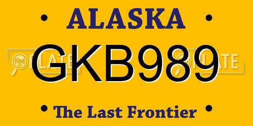 GKB989 Alaska License Plate