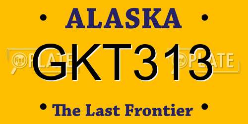 GKT313 Alaska License Plate