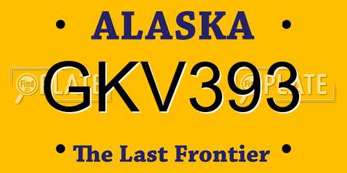 GKV393 Alaska License Plate