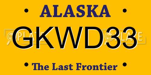 GKWD33 Alaska License Plate