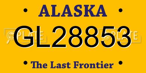 GL28853 Alaska License Plate