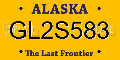 GL2S583 Alaska License Plate