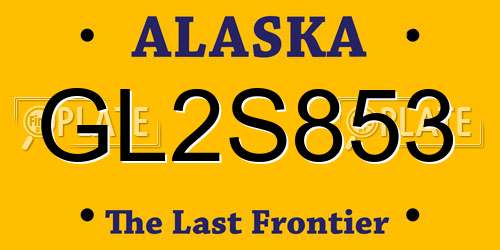 GL2S853 Alaska License Plate