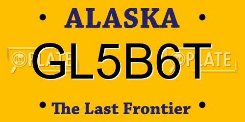 GL5B6T Alaska License Plate