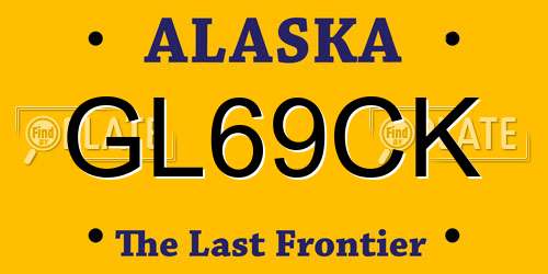 GL69CK Alaska License Plate