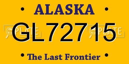 GL72715 Alaska License Plate