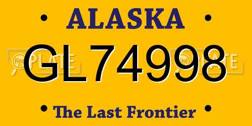 GL74998 Alaska License Plate